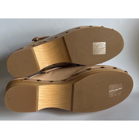 J. Crew Convertible Leather Studded Clogs in  luxury Camel Bone Size 6.5 ~ New - Picture 6 of 8